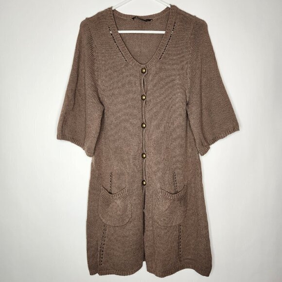 BCBGMaxAzria Short Sleeve Long Cardigan - Picture 1 of 8